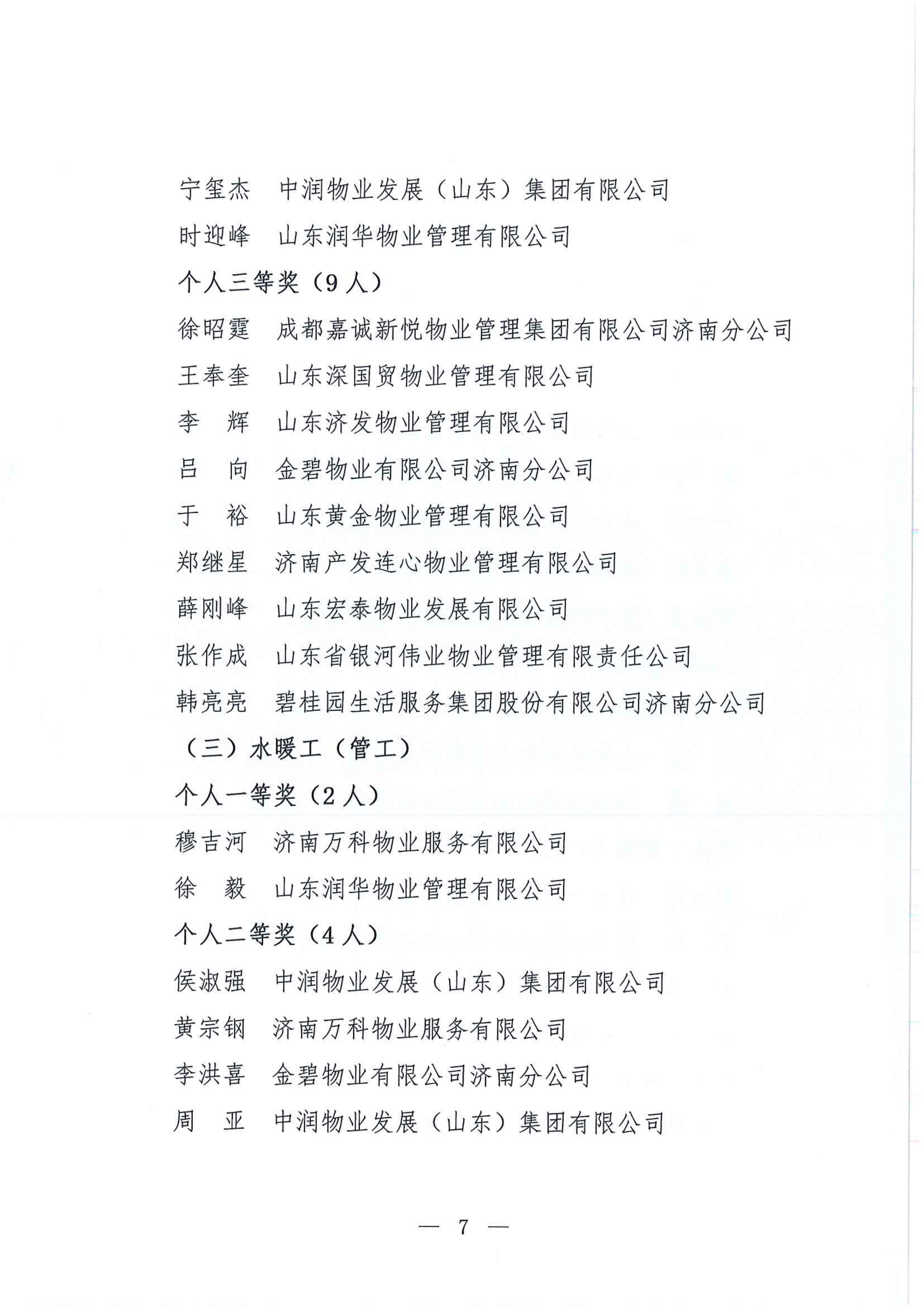 0622关于公布银丰杯第八届济南市物业服务行业职业技能竞赛成绩的通知_07